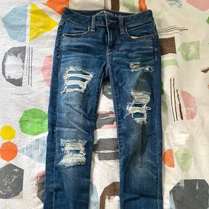 American Eagle Fake Ripped Skinny Jeans